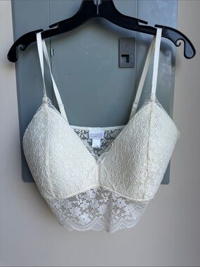 BKK CHANCE white lace bralette women’s size XL